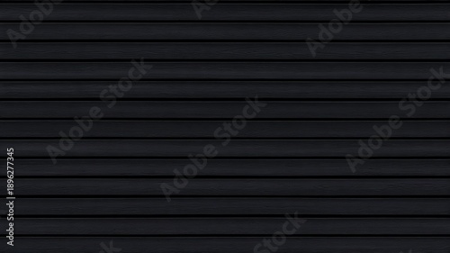 SEAMLESS wall panel pattern, slim horizontal slats in black wood with natural fluted texture, modern interior background for home & office, decorative accent wall or acoustic panel design.