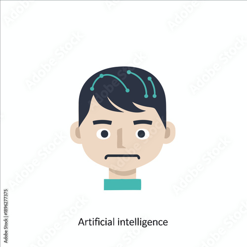 Man Confused by Artificial Intelligence Concept