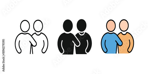 people group icon representing teamwork partnership and community