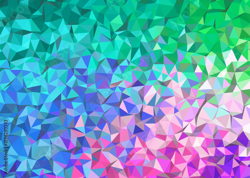 Abstract Low Poly Background of Vibrant Teal, Blue, Purple, and Pink Gradient Colors