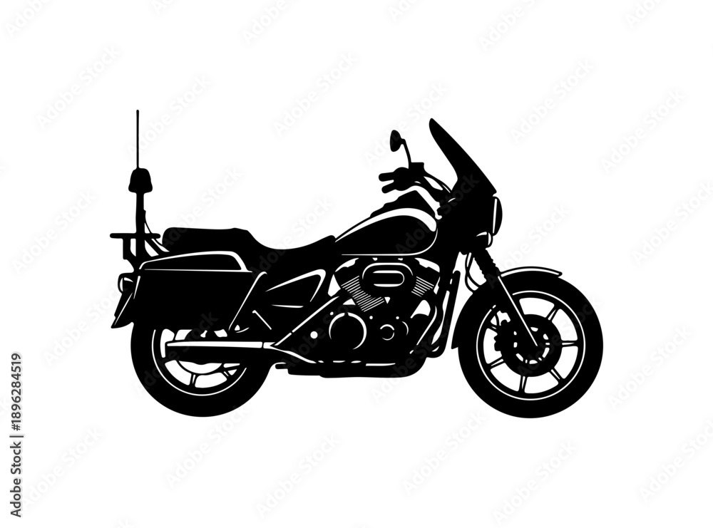 Fototapeta premium Modern Touring Motorcycle Vector Silhouette Illustration