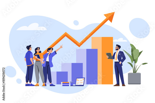Business Growth and Startup Scaling Concept Vector Illustration