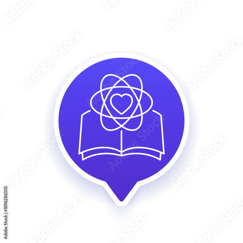 core values icon with book, line design