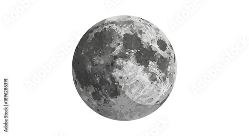 A high-resolution, detailed view of the moon's surface from space, showcasing craters and texture