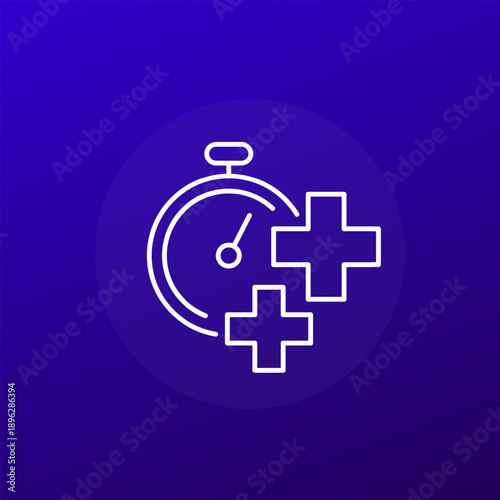 fast healing icon, line white design