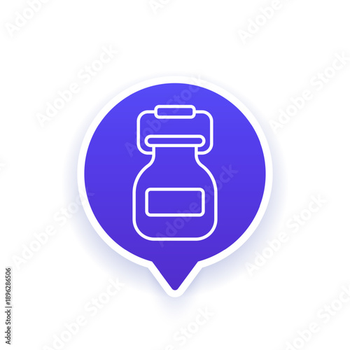 milk can icon, line design