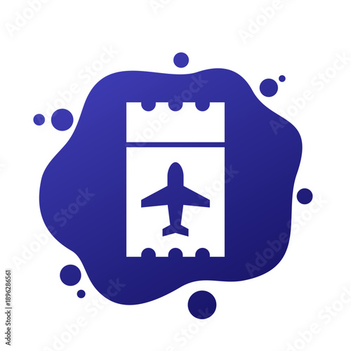 plane ticket icon, boarding pass vector