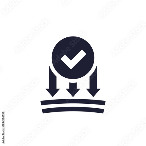pressure resistance icon, shock resistant pictogram on white