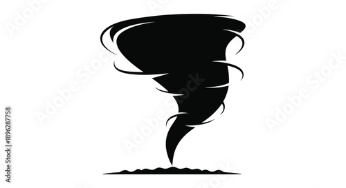 Dramatic swirling vortex shape a powerful weather event silhouette