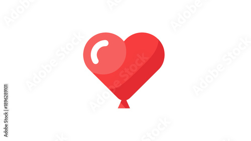 Red Heart Balloon Floating Symbol