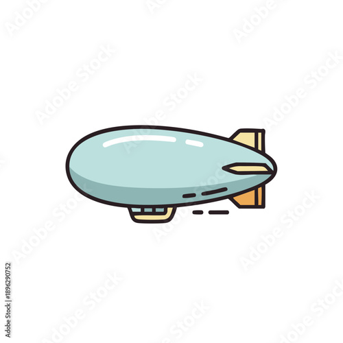 A 170 TR.eps style illustration of a Blimp flying high in the air with motion blur