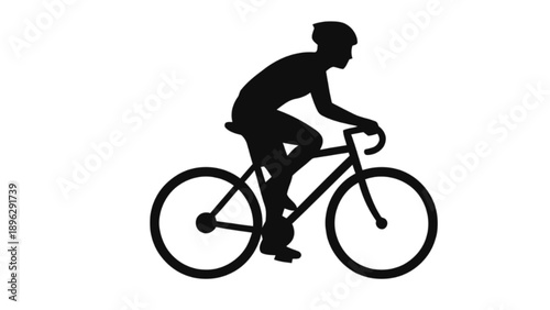 Professional cyclist riding road bike silhouette