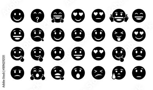 Smileys and emoticons icon collection for digital communication