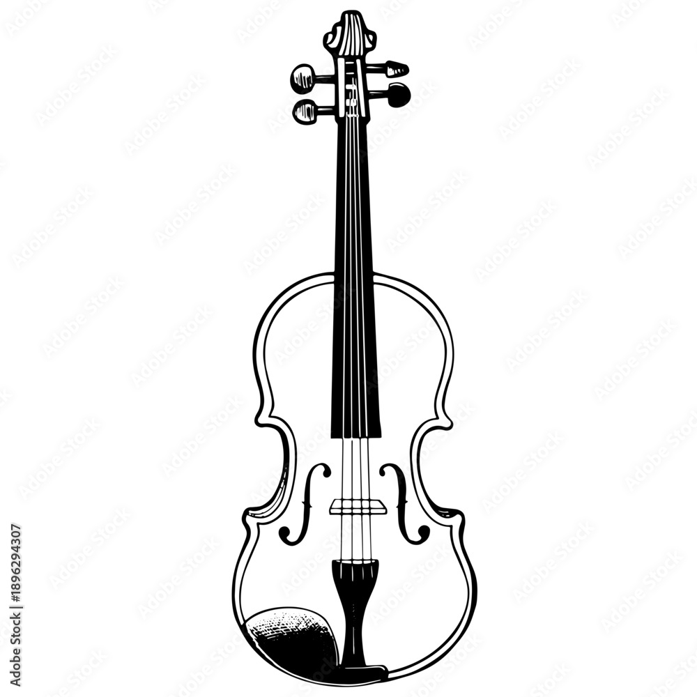 Fototapeta premium Violin outline drawing