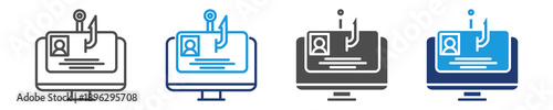 phishing icon set multiple style