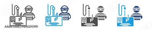 identity theft icon set multiple style