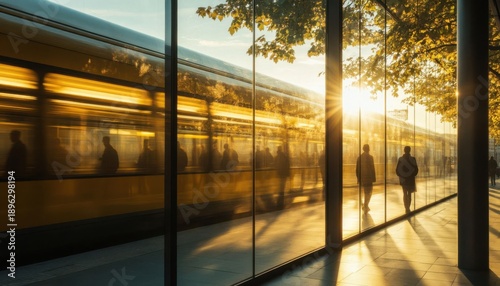 Sunset transit glass reflections
