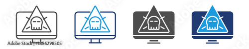 computer trespass icon set multiple style