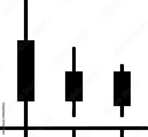 Candlestick financial chart silhouette isolated on white background minimalist stock market volatility and trading patterns illustration