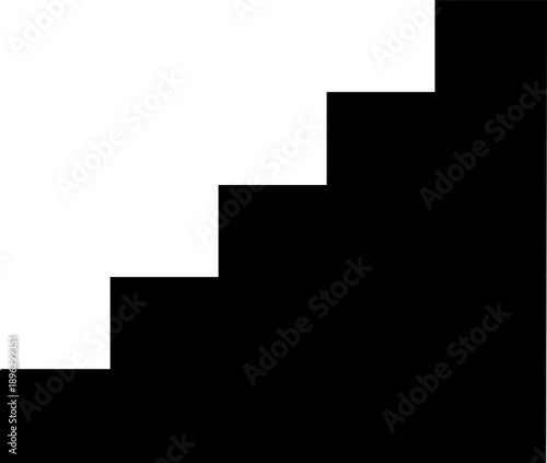 Step chart progress silhouette isolated on white background minimalist stepped line graph and data movement illustration