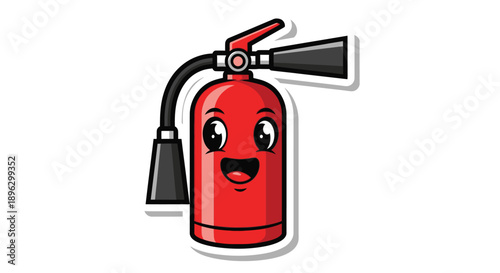 smiling fire extinguisher cartoon