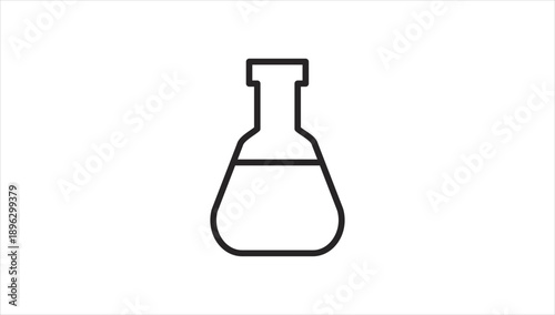 Simple black line drawing of a laboratory flask.