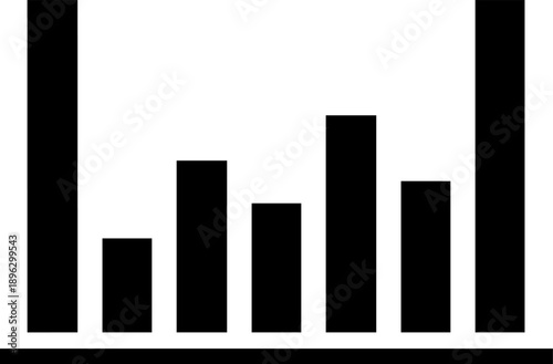 Waterfall chart silhouette isolated on white background minimalist cumulative data effects and floating bars illustration