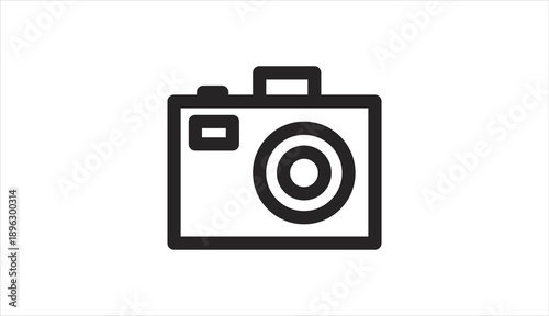 Simple black camera icon on white background.