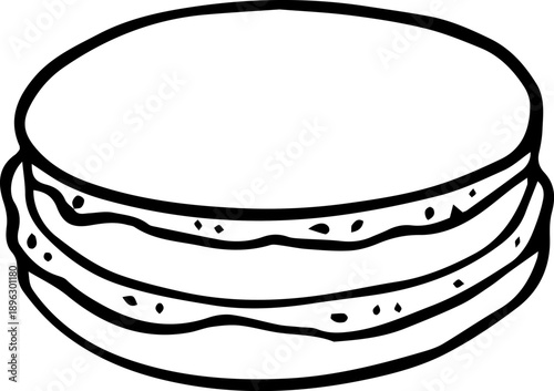 Macaron Illustration Coloring Page Vector