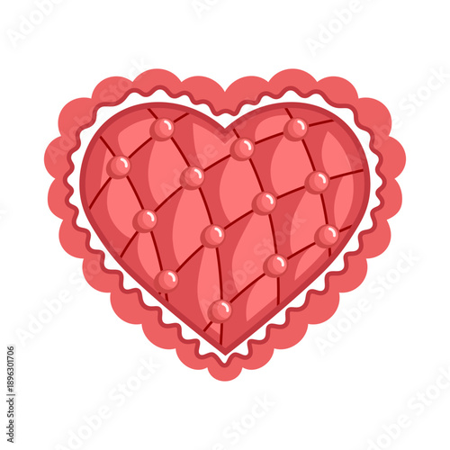 Quilted heart with beads for Valentine's Day