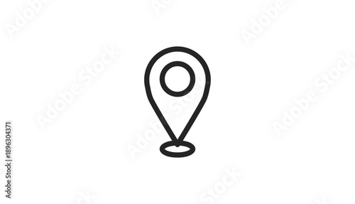 Simple black map pin icon on white background.