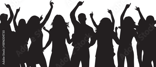Group of people dancing vector illustration showing joy and celebration at festive social event party