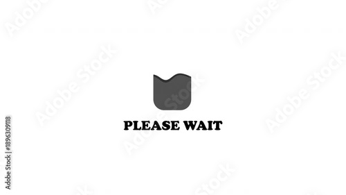 Coffee energy battery loading animation in 4K resolution with alpha channel. Looping loading bar and please wait message for motion graphics and video visuals.