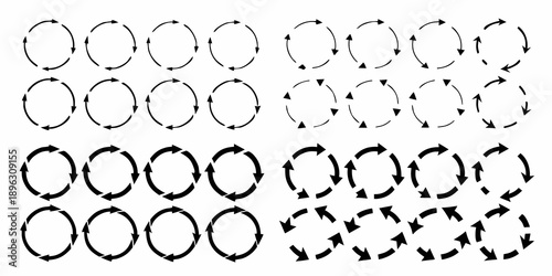 Optical illusion featuring circular patterns and rotational arrows
