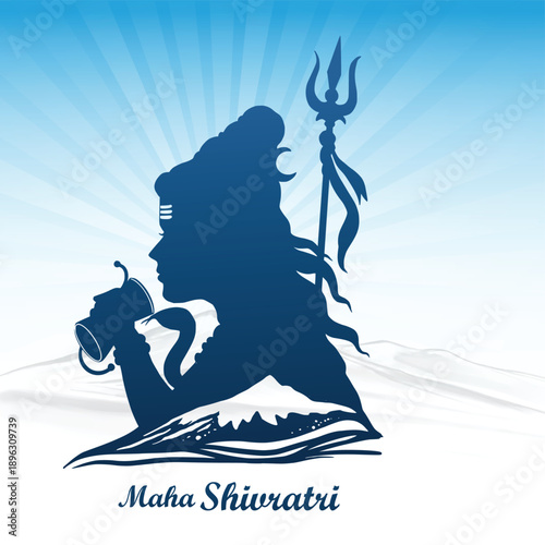 Happy maha shivratri lord shiva card background