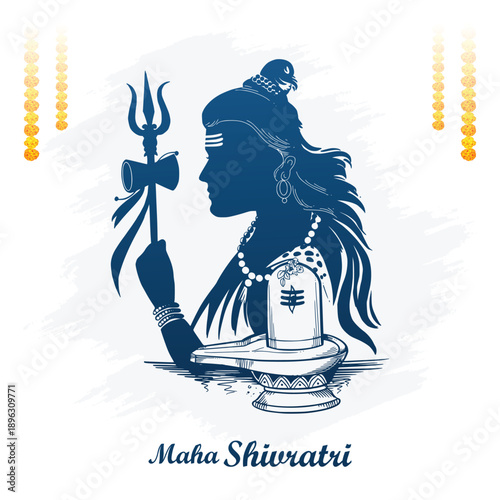 Happy maha shivratri lord shiva card background
