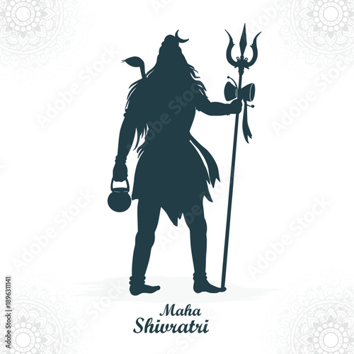 Happy maha shivratri lord shiva celebration card design