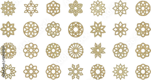 Ramadan decorative elements featuring traditional islamic patterns and designs