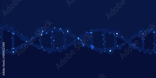 A striking visual representation of a double helix dna structure in blue tones