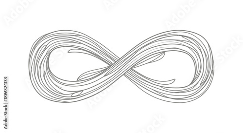 Infinity symbol with flowing energy lines line art illustration