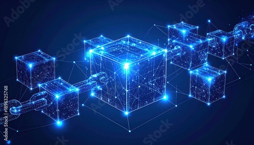 Blockchain Technology - Interconnected Digital Blocks for Secure Data Management.