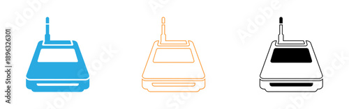 Colorful cable car icons