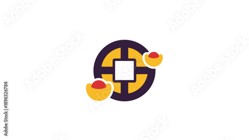 Chinese Gold Ingots and Ancient Coin Icon