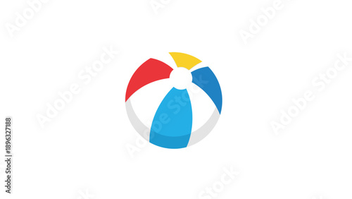 Colorful Beach Ball Icon on White Background
