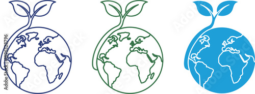 World water day earth with leaves emblems promoting conservation and sustainability