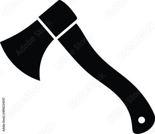 Ax Icon Silhouette Vector Illustration for Woodcutting and Camping
