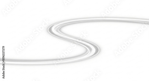 A minimalist illustration of a winding road or a curved line on a plain with subtle shading