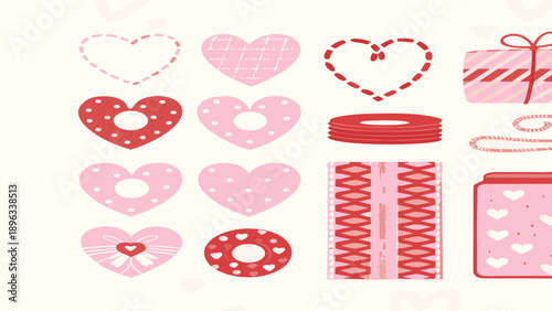 Cute love doodle set, hand drawn bachelorette wedding whimsical illustration, Valentine day stickers. Cartoon kitten with heart, lovely dog, romantic sketch graphic. February holiday love doodle icon 