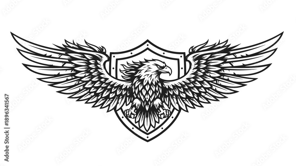 Obraz premium Eagle Emblem Shield Logo Design.