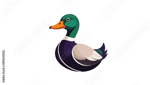 Colorful Cartoon Duck Illustration.